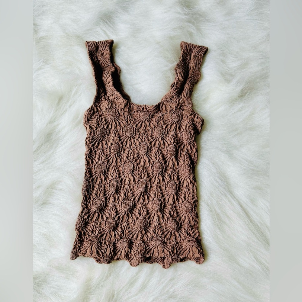 Free People intimately scalloped square neck tank small
